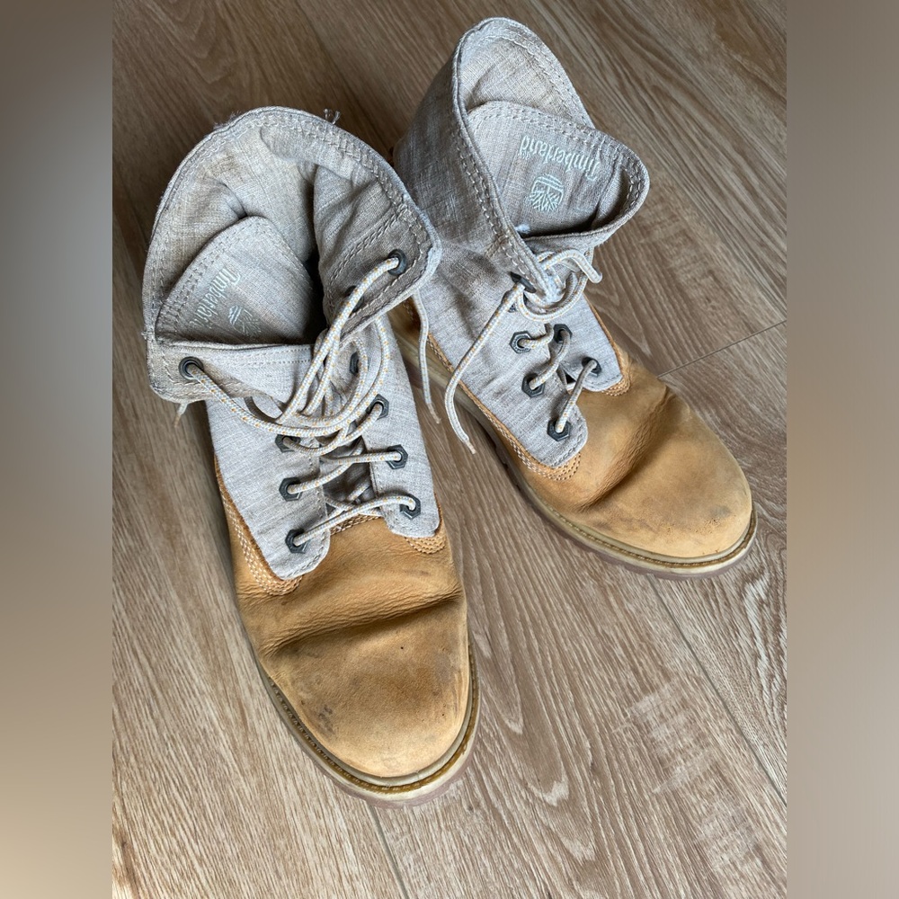 Timberland Roll Top Earth-keepers Boots Brown Wheat Nubuck Lace Up Women’s